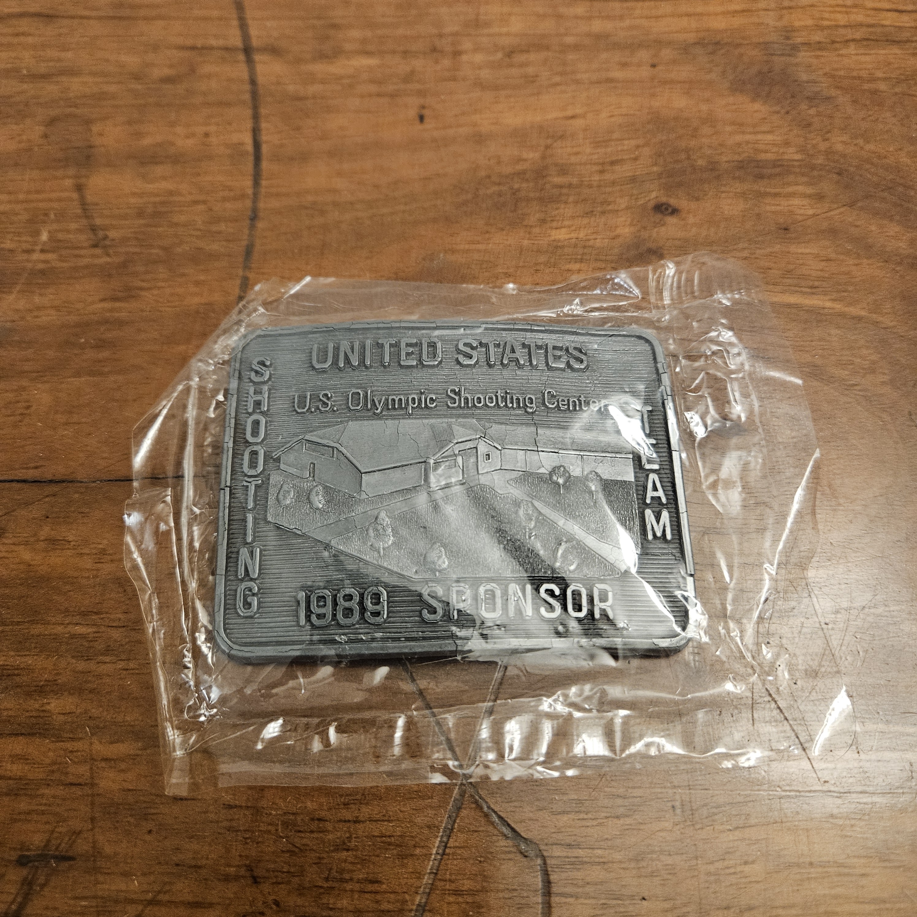 Vintage Belt Buckle 1989 Us Olympics Shooting Team Official Sponsor Sealed Read